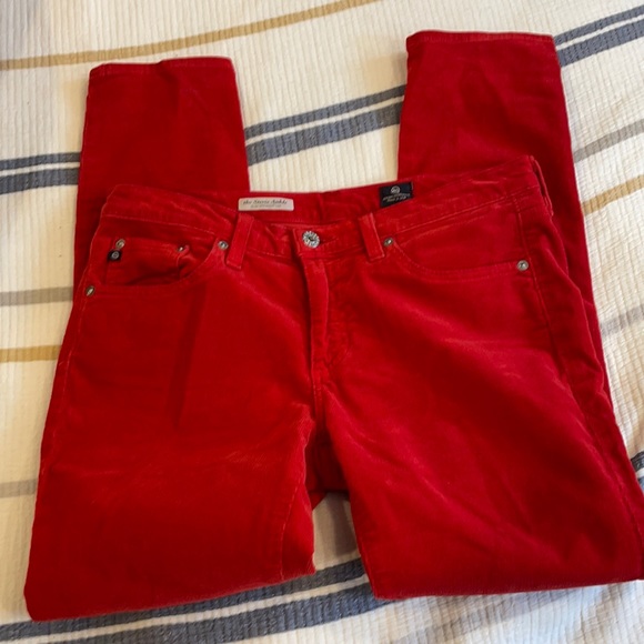 AG Stevie Ankle Slim Straight Red Cord Jean - Picture 3 of 10
